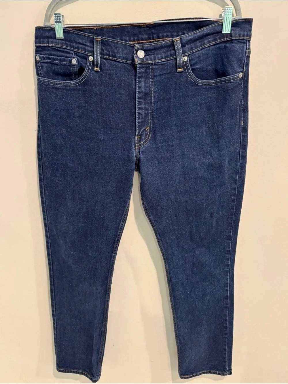 Levi's Men's 511 Navy Dark Wash Straight Jeans, Classic 38x32 Vintage Casual
